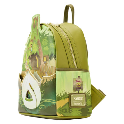 671803392526 - Loungefly Dreamworks Shrek Happily Ever After Mini Backpack - Side View
