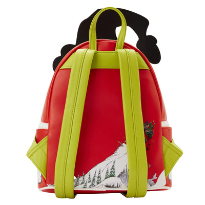 Loungefly Dr Seuss Grinch Lenticular Heart Mini Backpack - Back
