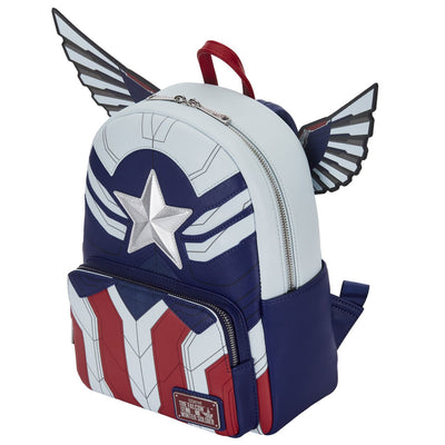 Loungefly Marvel Falcon Captain America Cosplay Mini Backpack - Front