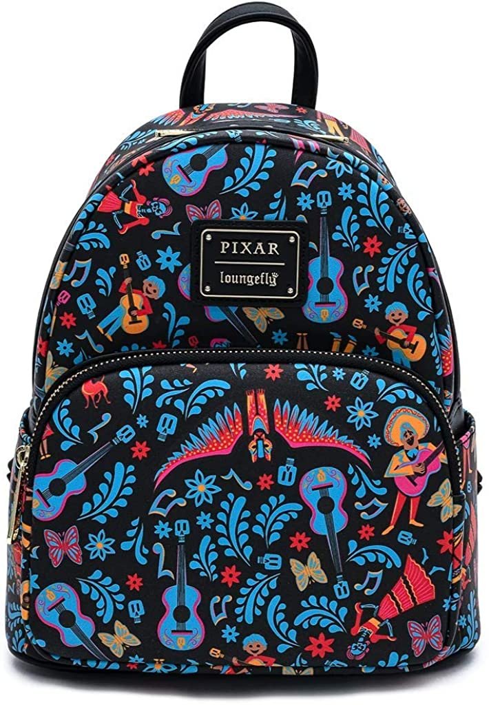 Loungefly Disney Pixar Coco Dia de los Muertos Allover Print Mini Backpack