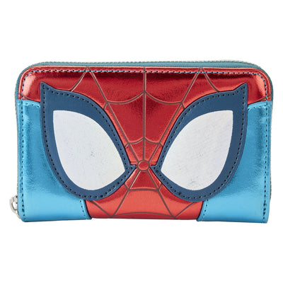671803458383 - Loungefly Marvel Spiderman Shine Zip-Around Wallet - Front