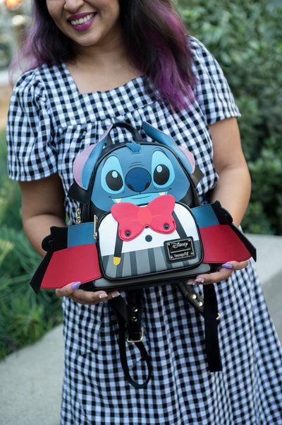 Loungefly Disney Vampire Stitch Bow tie Mini Backpack - Open
