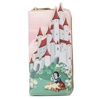 Loungefly Disney Snow White Castle Series Scene Zip-Around Wallet - Front