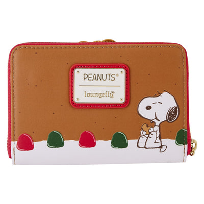 Loungefly Peanuts Snoopy Gingerbread Wreath Zip-Around Wallet - Back