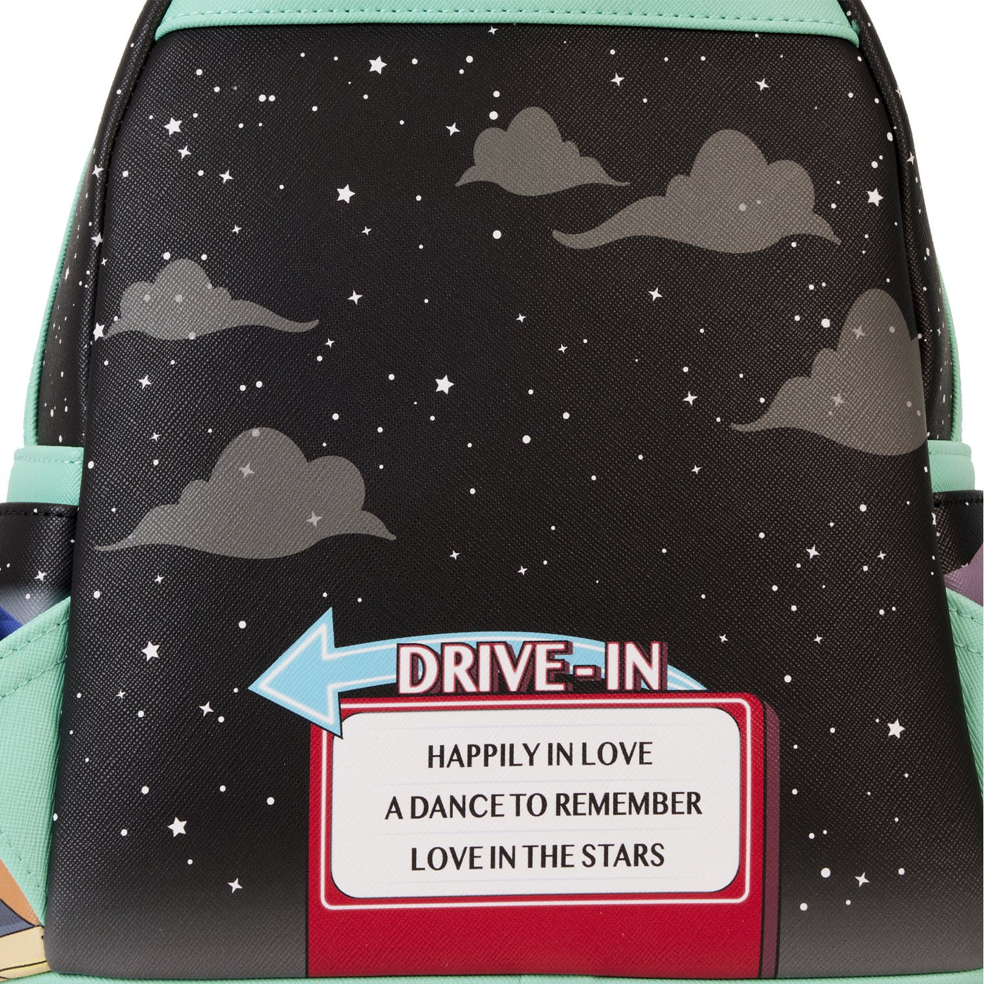 Loungefly Disney Mickey and Minnie Date Night Drive-In Mini Backpack - Closeup