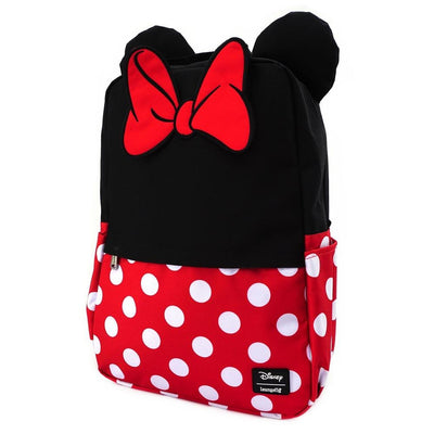 LOUNGEFLY X DISNEY MINNIE MOUSE COSPLAY SQUARE NYLON BACKPACK - SIDE