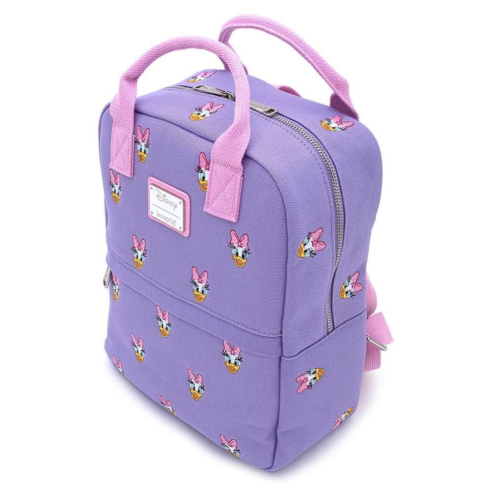 Disney Daisy Duck Embroidered Allover Print Canvas Backpack
