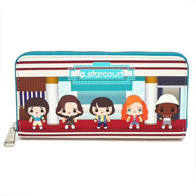 LOUNGEFLY X STRANGER THINGS STARCOURT MALL CHIBI AOP WALLET - FRONT