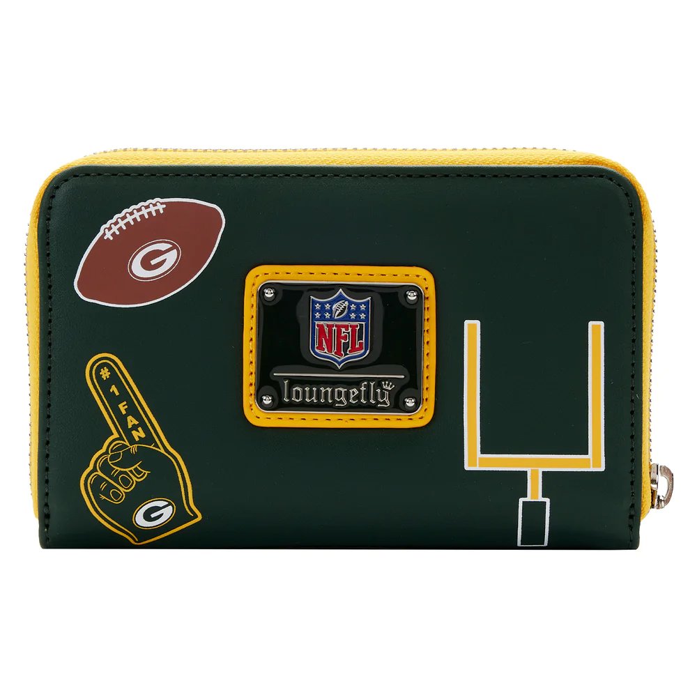 Loungefly NFL Greenbay Packers Patches Zip-Around Wallet - Back