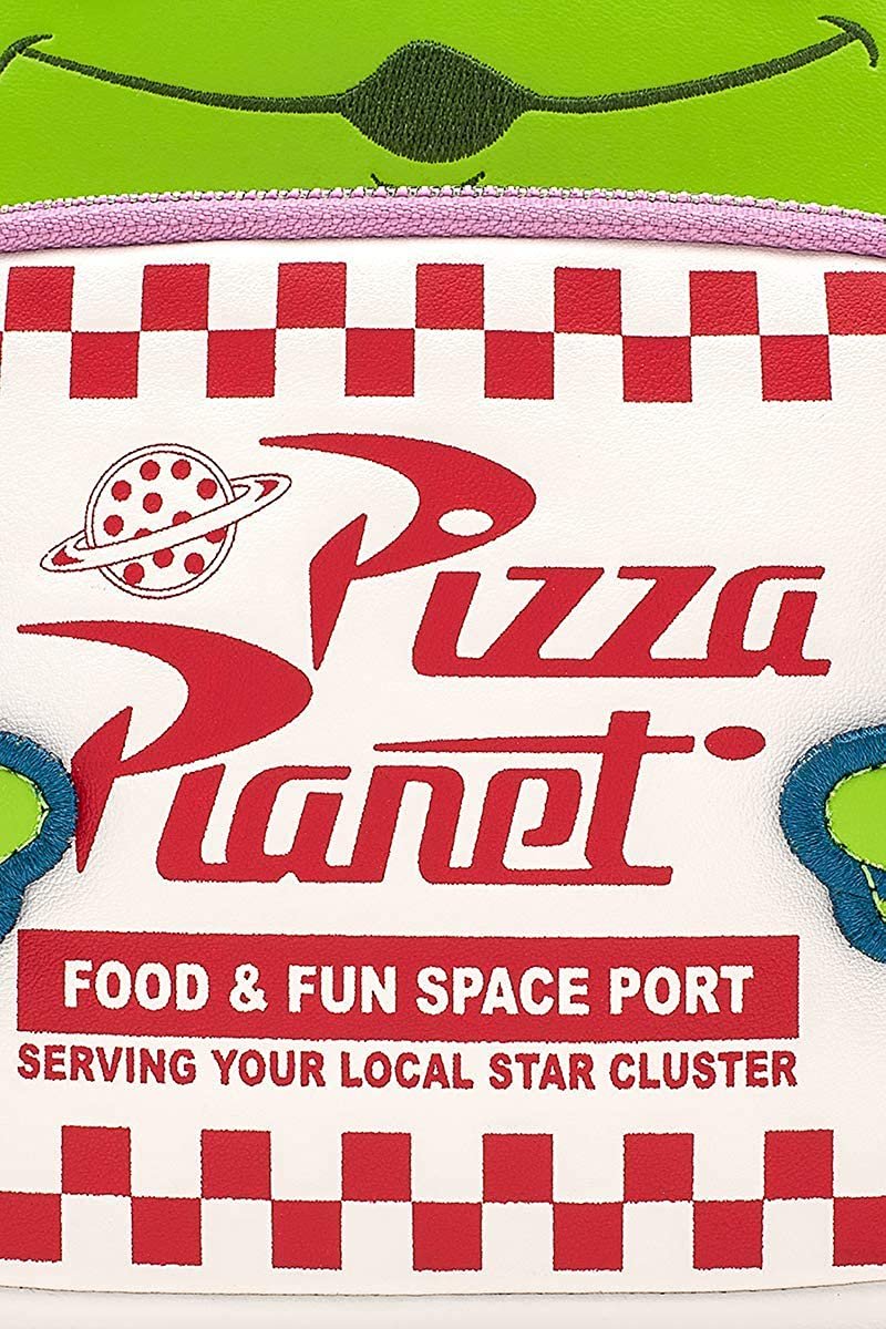 Loungefly Disney Pixar Toy Story Pizza Planet Alien Mini Backpack - Front Close Up