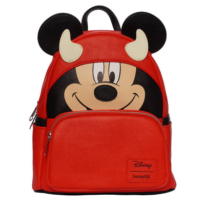 Loungefly Disney Mickey Mouse Devil Mickey Mini Backpack - Entertainment Earth Ex - Front