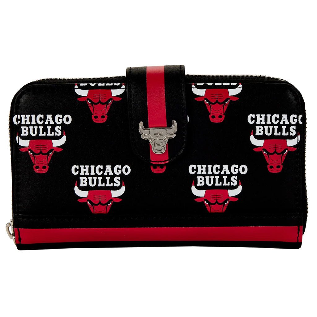 Loungefly NBA Chicago Bulls Logo Zip-Around Wallet - Front