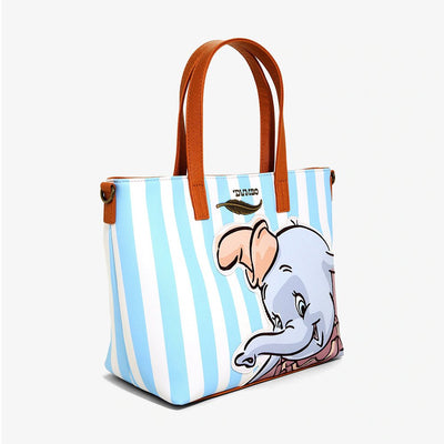 Loungefly x Disney Dumbo Striped Tote Bag with Crossbody Strap - SIDE