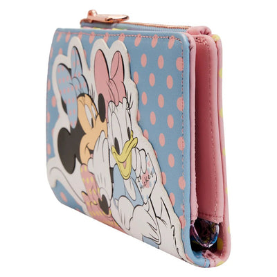 Loungefly Disney Minnie Daisy Pastel Color Block Dots Flap Wallet - Loungefly wallet side view