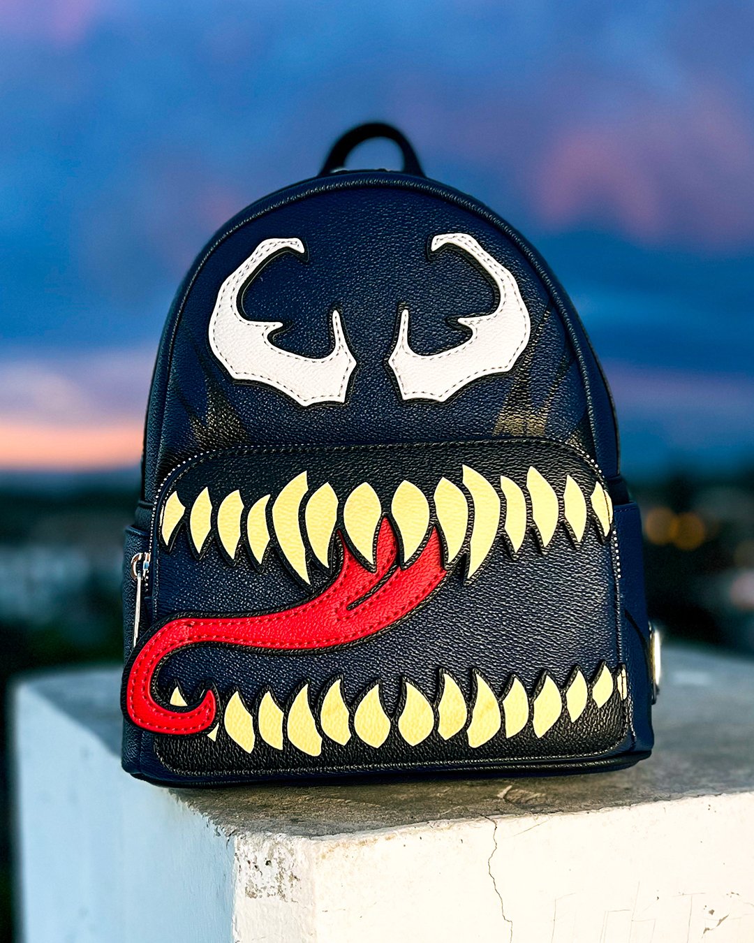 707 Street Exclusive - Marvel Venom Cosplay Mini Backpack - Front IRL