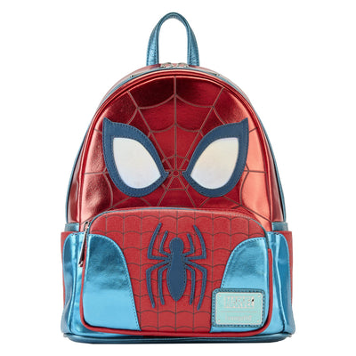 671803458338 - Loungefly Marvel Shine Spiderman Cosplay Mini Backpack - Front