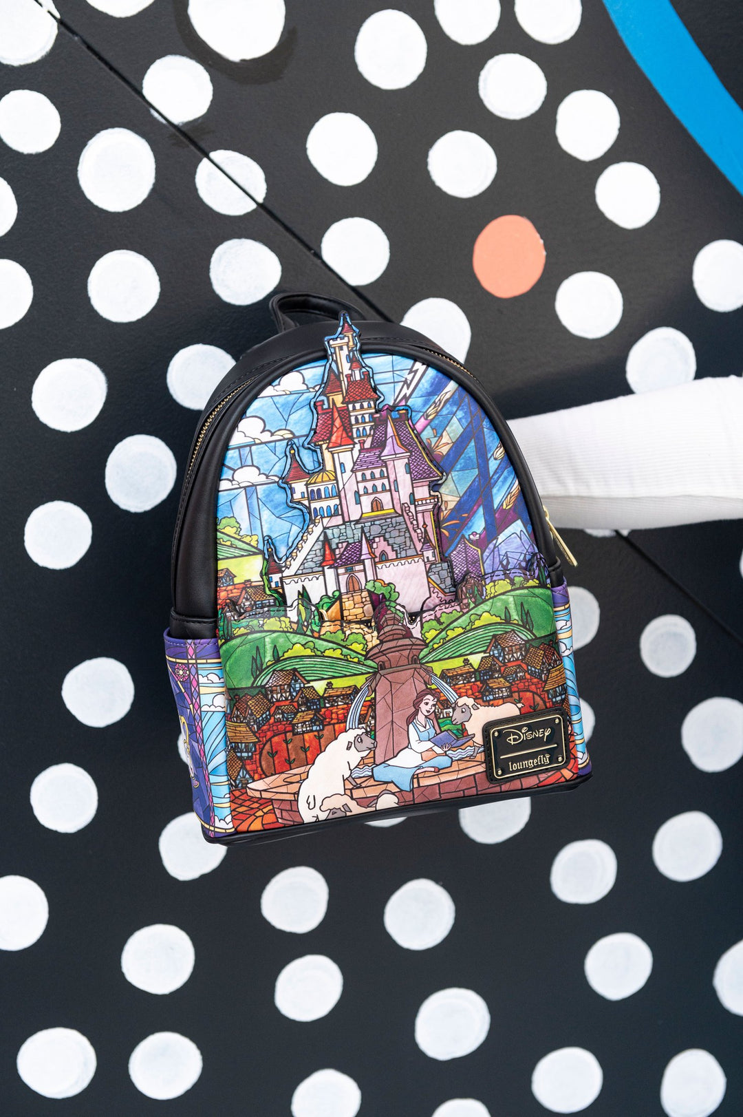 Loungefly Disney buy Princess Castle Series Staines Glass Belle Mini Backpack