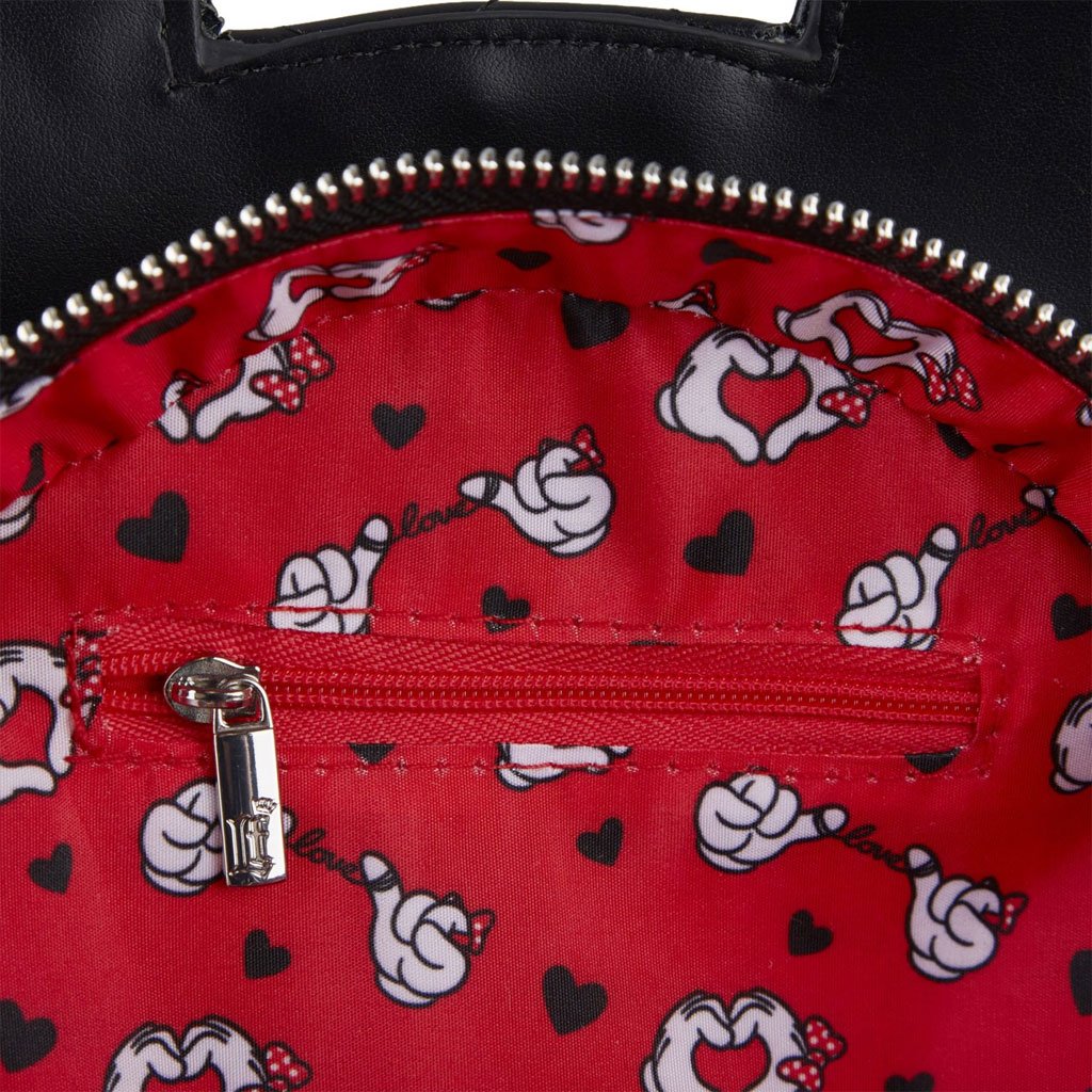 Loungefly Disney Mickey And Minnie Valentines Reversible Crossbody Bag Interior Lining