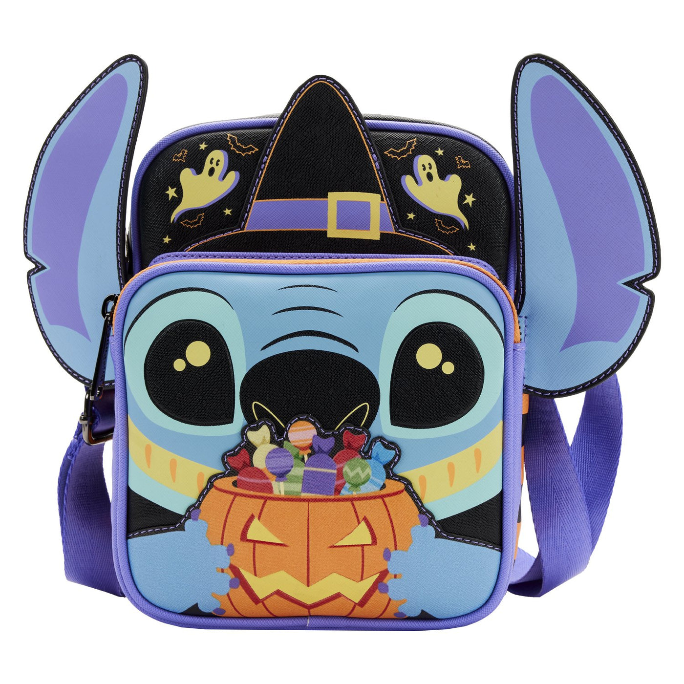 Loungefly Disney Lilo and Stitch Halloween Candy Cosplay Passport Bag - Front