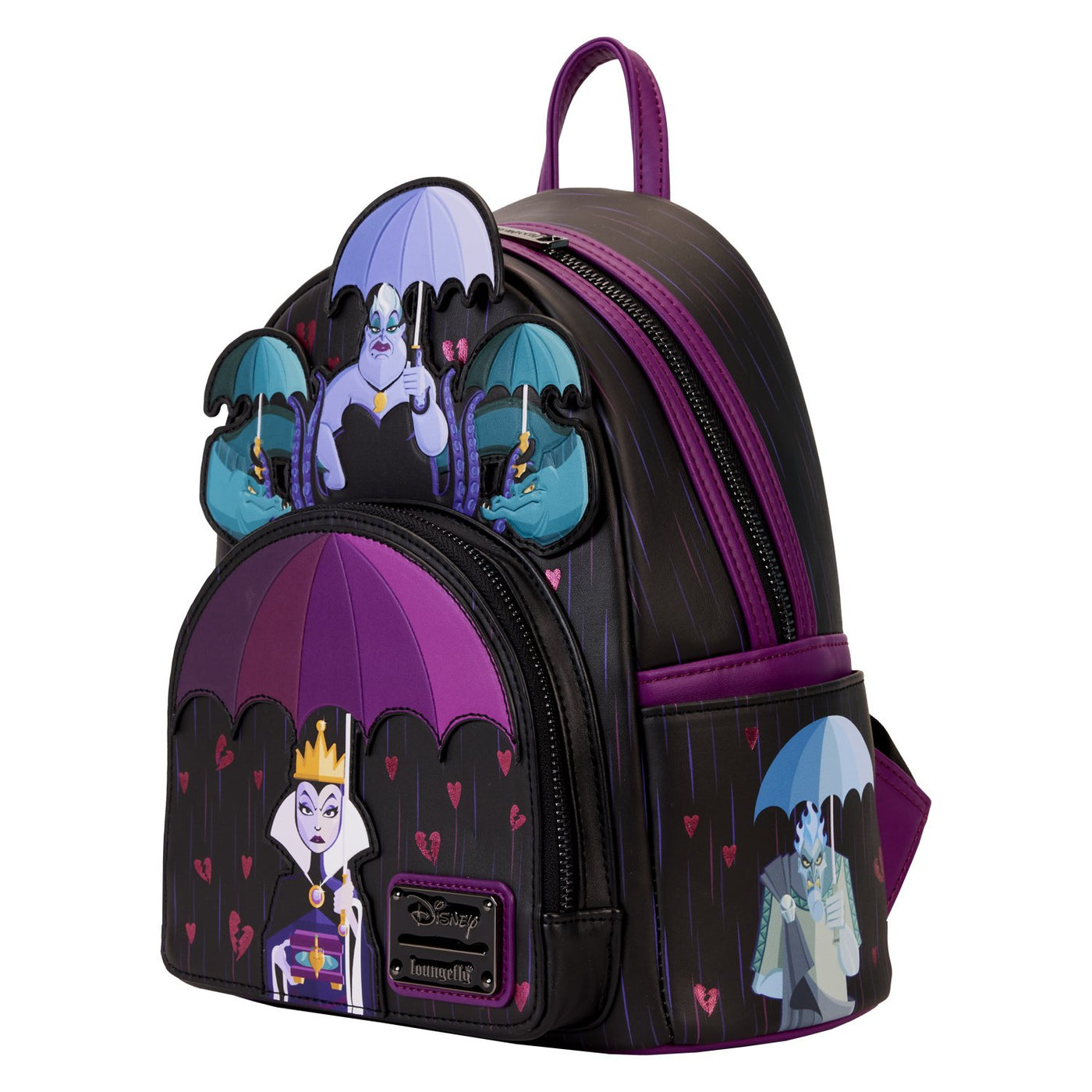 Loungefly Disney Villains Curse Your Hearts Mini Backpack - Left side