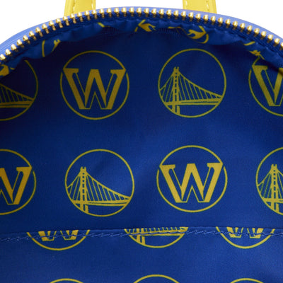 671803451810 - Loungefly NBA Golden State Warriors Patch Icons Mini Backpack - Interior Lining