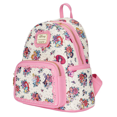 Loungefly Disney Princess Tattoo Allover Print Mini Backpack - Close Up