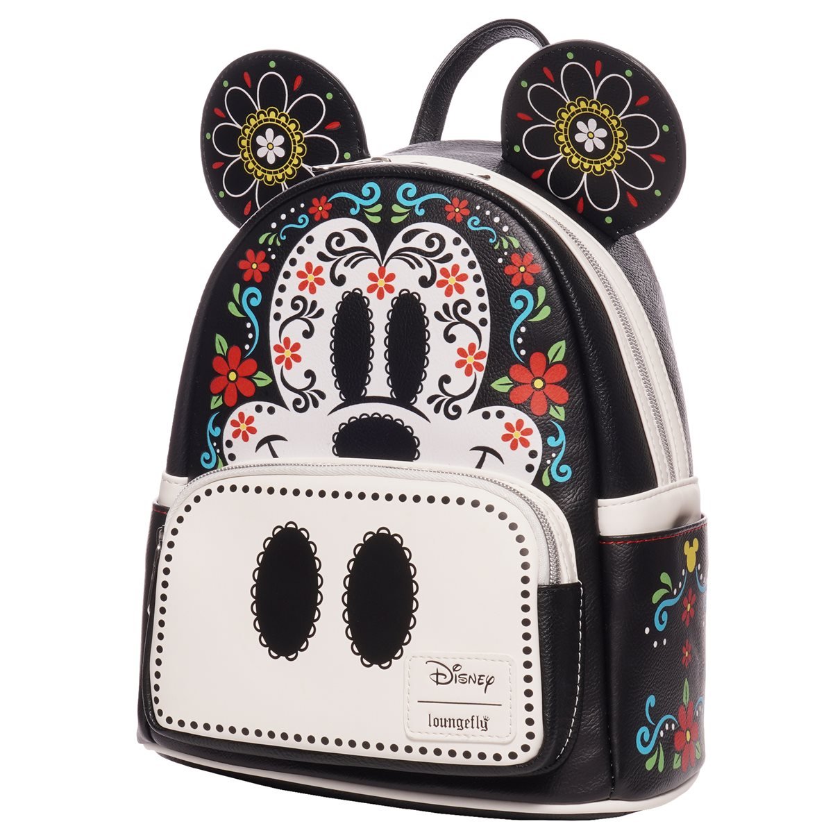 671803441897 - Loungefly Disney Mickey Mouse Dia de los Muertos Sugar Skull Mini Backpack - Entertainment Earth Ex - Side View