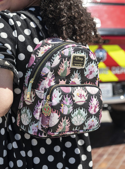 Disney Villains Pastel Flames Allover Print Mini Backpack
