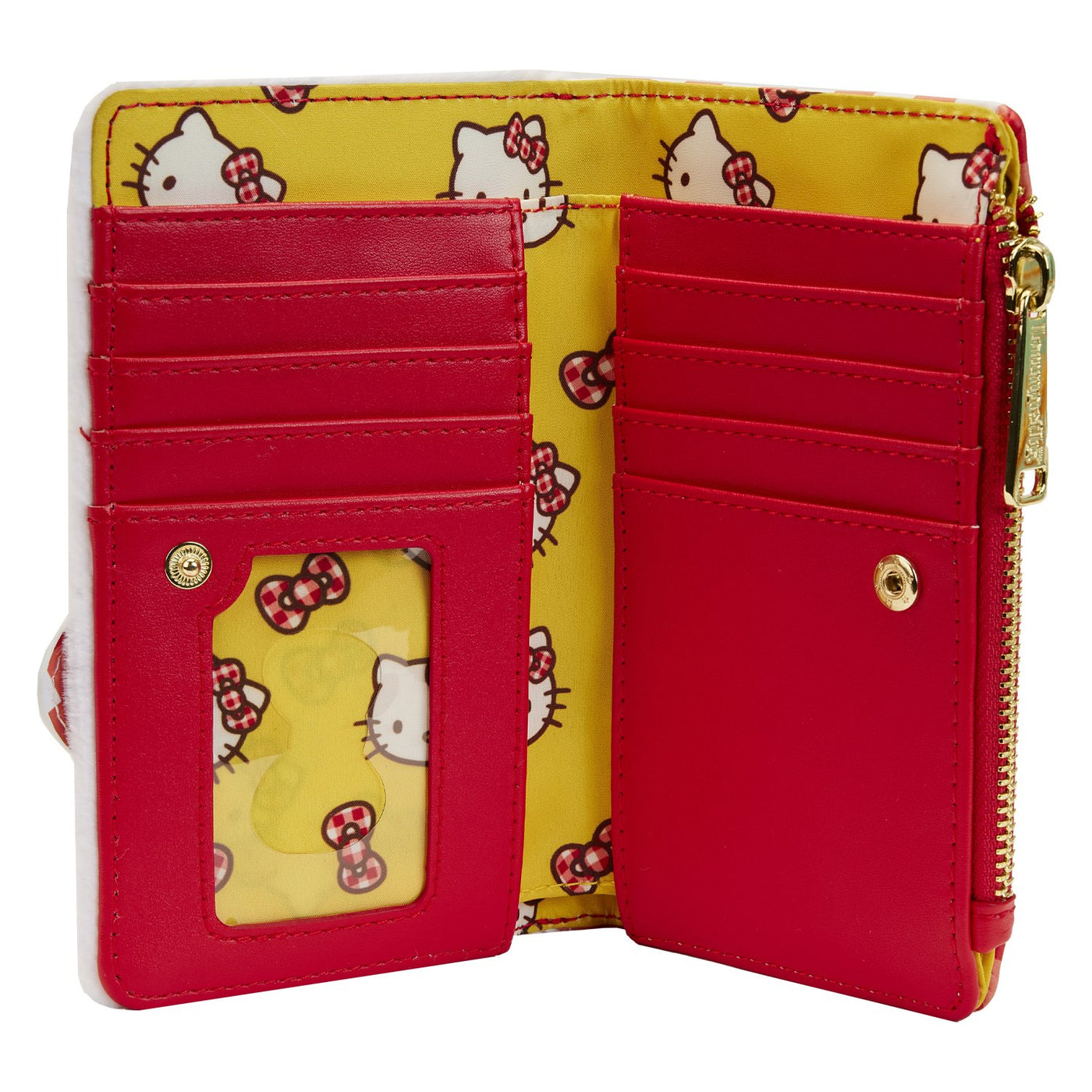 671803447318 - Loungefly Sanrio Hello Kitty Gingham Cosplay Flap Wallet - Interior