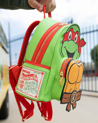 671803393059 - 707 Street Exclusive - Loungefly Nickelodeon TMNT Raphael Cosplay Mini Backpack - Side IRL
