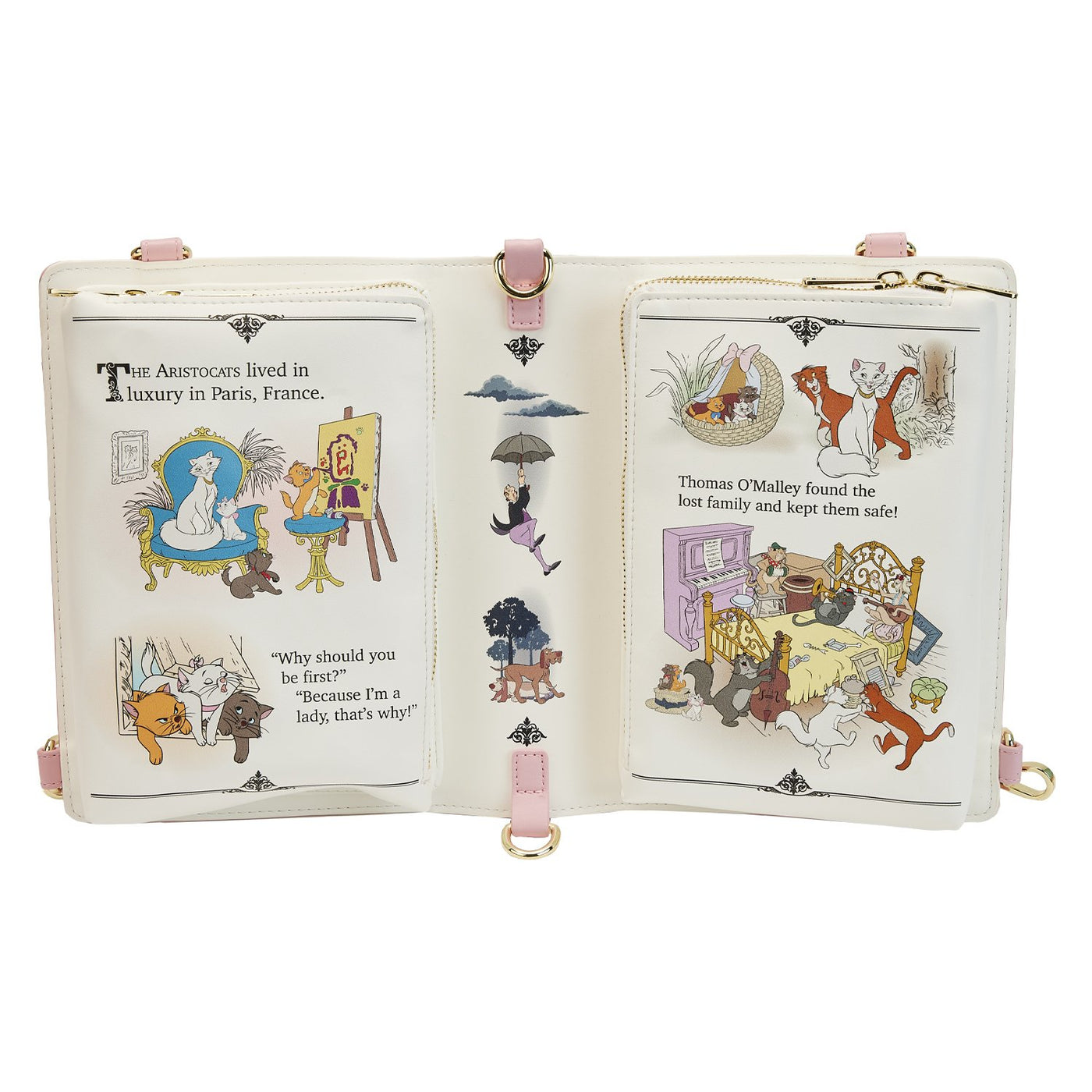 671803455214 - Loungefly Disney The Aristocats Classic Book Convertible Crossbody - Backpack Back
