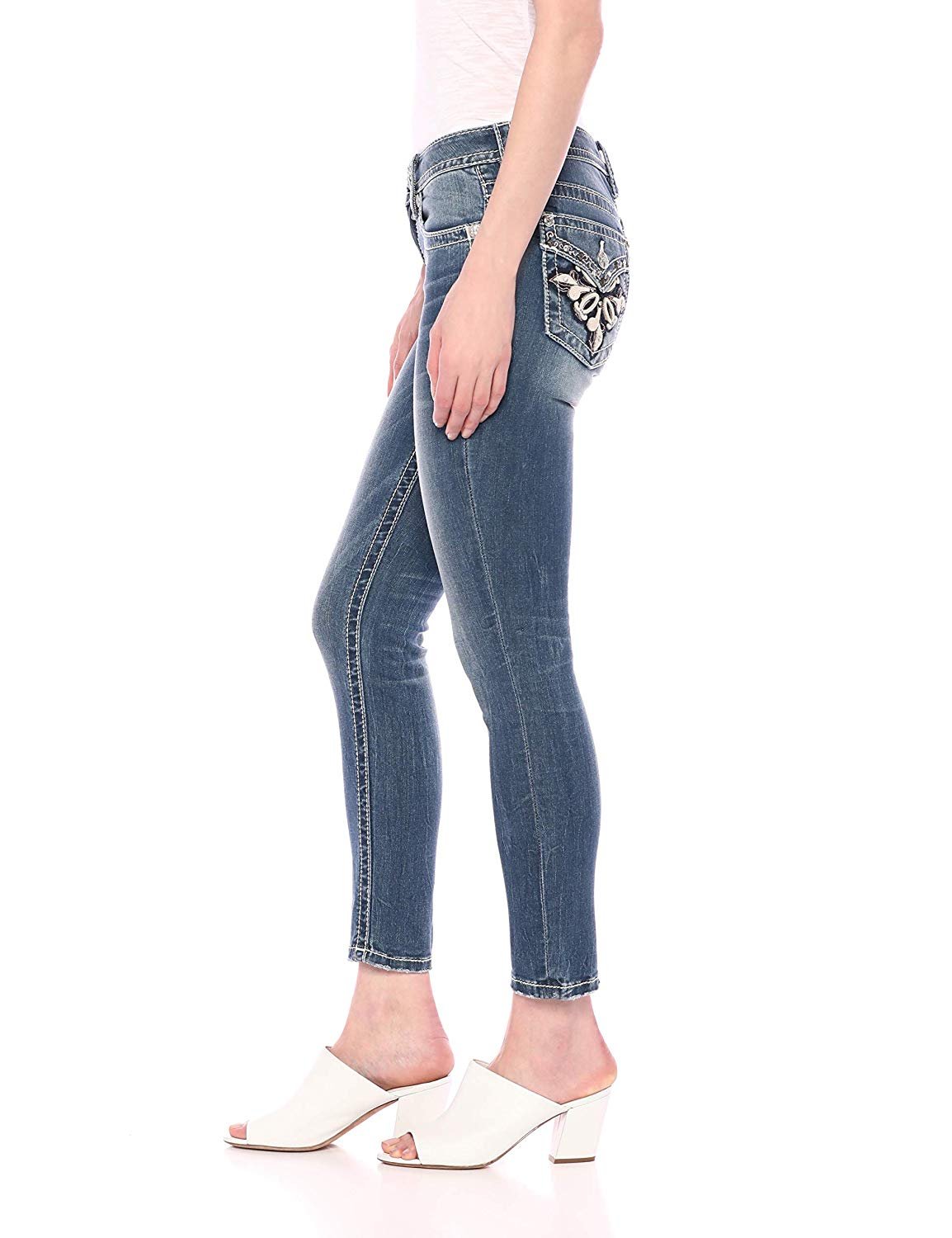 Abstract Love Mid Rise Ankle Skinny Jeans