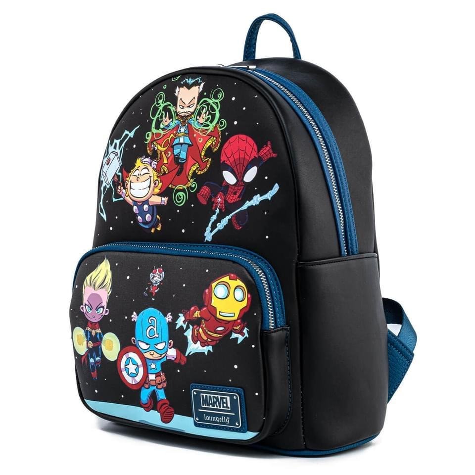 Loungefly Marvel Skottie Young Chibi Group Mini Backpack - Side