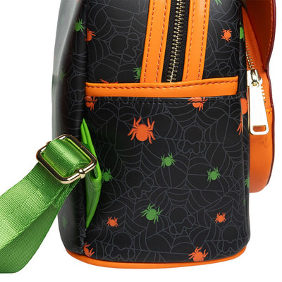 671803469112 - 707 Street Exclusive - Loungefly Disney Glow in the Dark Pumpkin Minnie Mouse Mini Backpack - Side
