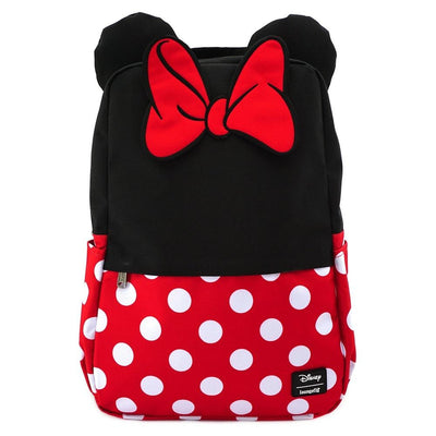 LOUNGEFLY X DISNEY MINNIE MOUSE COSPLAY SQUARE NYLON BACKPACK - FRONT