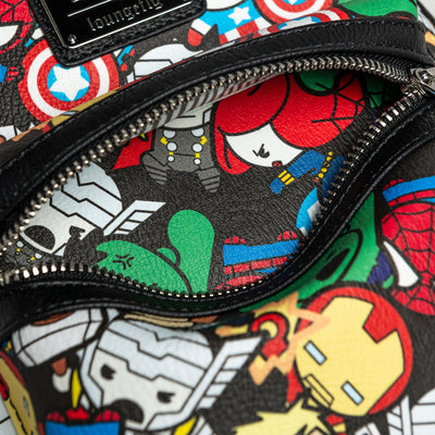 707 Street Exclusive - Loungefly Marvel Avengers Chibi Allover Print Mini Backpack - Detail