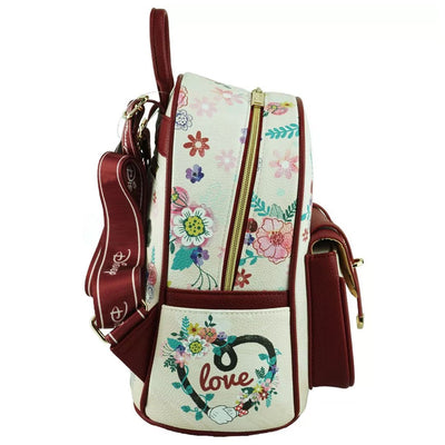 WondaPop Disney Mickey and Minnie Mouse Floral Mini Backpack - Side View