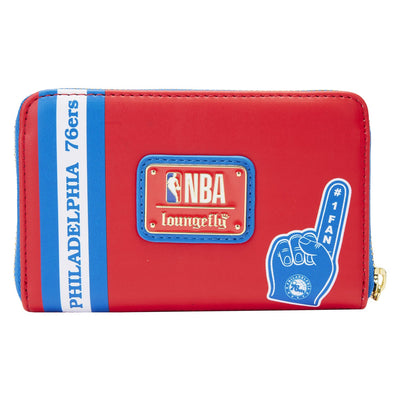 671803451889 - Loungefly NBA Philadelphia 76ers Patch Icons Zip-Around Wallet - Back