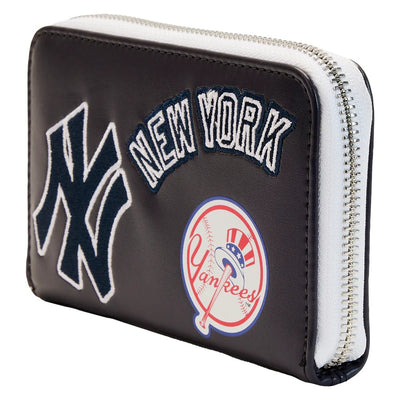 Loungefly MLB New York Yankees Patches Zip-Around Wallet - Side View - 671803422261