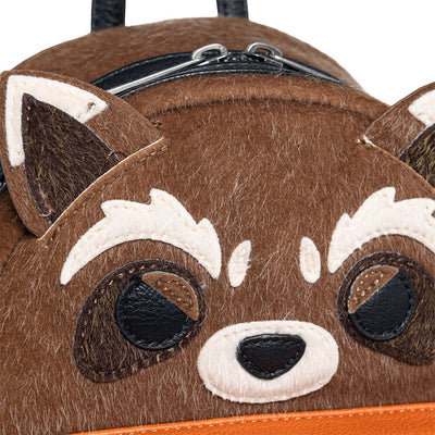 707 Street Exclusive - Loungefly Marvel Guardians of the Galaxy Rocket Cosplay Mini Backpack - Applique Close Up