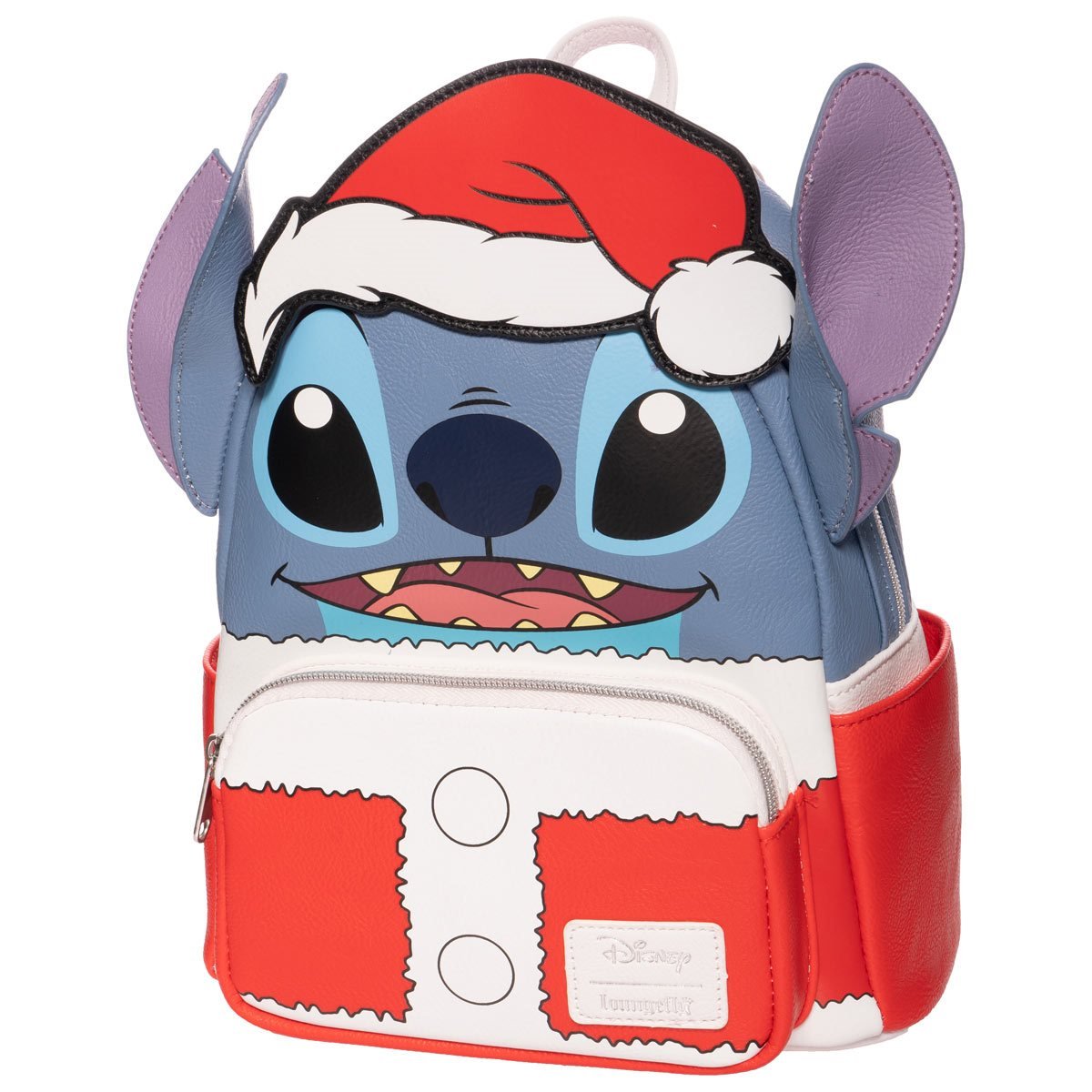Loungefly Disney Lilo & Stitch Santa Stitch Mini Backpack - Entertainment Earth Ex - Loungefly mini backpack alternate side view