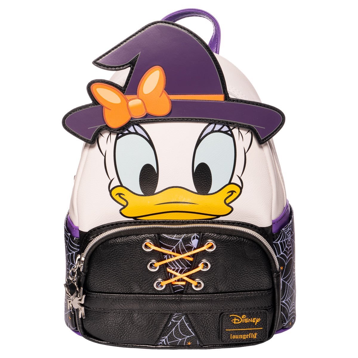 Loungefly Disney Daisy Duck Halloween Witch Mini Backpack - Entertainment Earth Ex - Loungefly mini backpack front