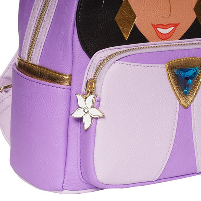Loungefly Disney Aladdin Jasmine Purple Cosplay Mini Backpack - Entertainment Earth Ex - Loungefly mini backpack zipper pull