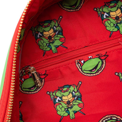 671803393059 - 707 Street Exclusive - Loungefly Nickelodeon TMNT Raphael Cosplay Mini Backpack - Interior Lining