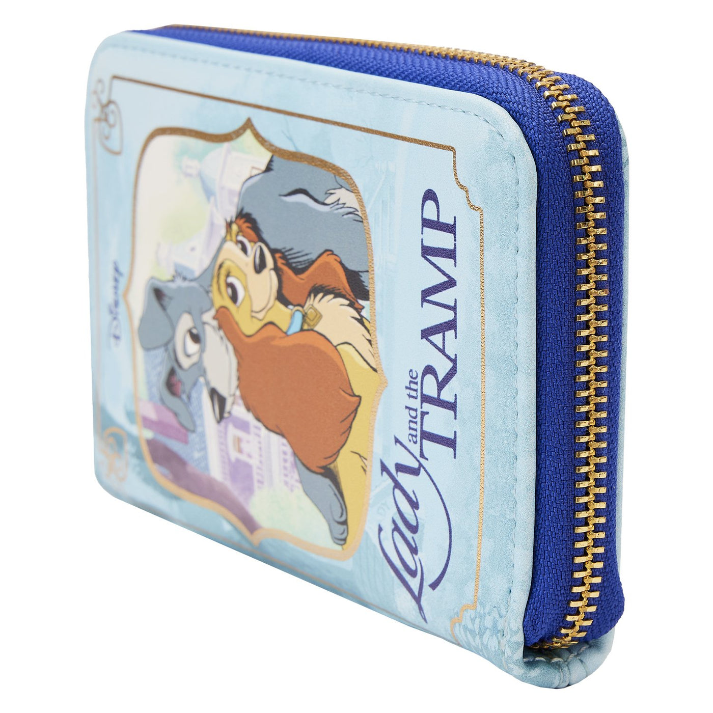 671803448384 - Loungefly Disney Lady and the Tramp Classic Book Zip-Around Wallet - Side View
