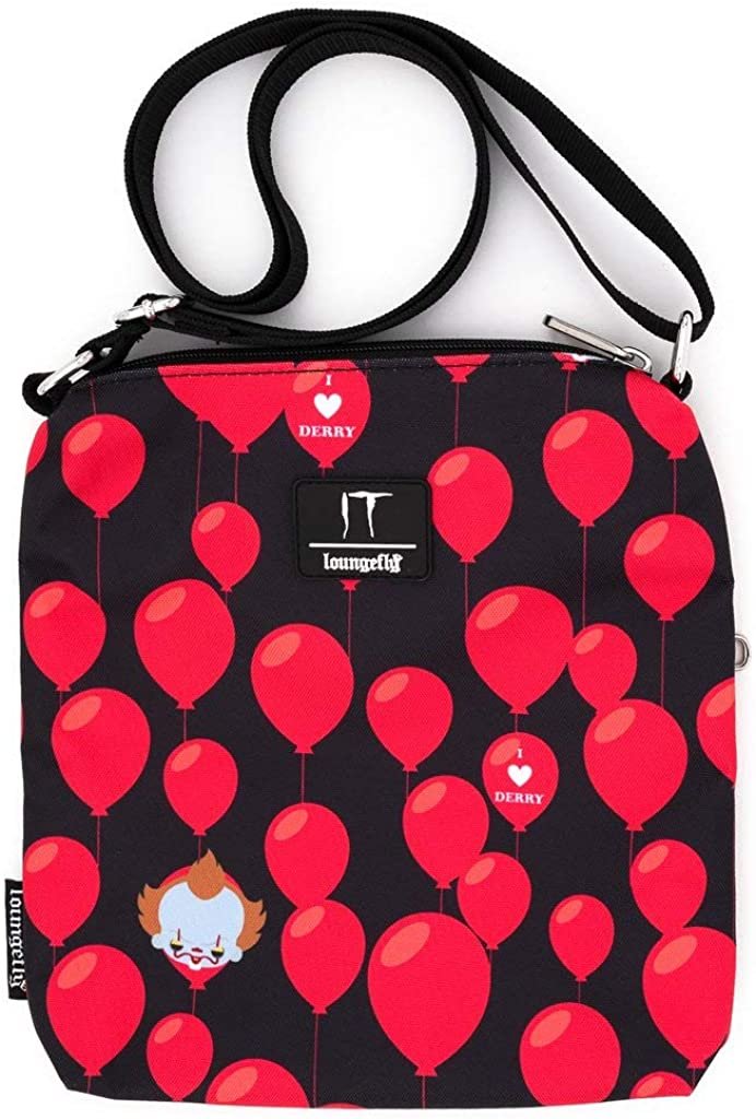 Loungefly IT Pennywise I Heart Derry Allover Print Nylon Passport Bag