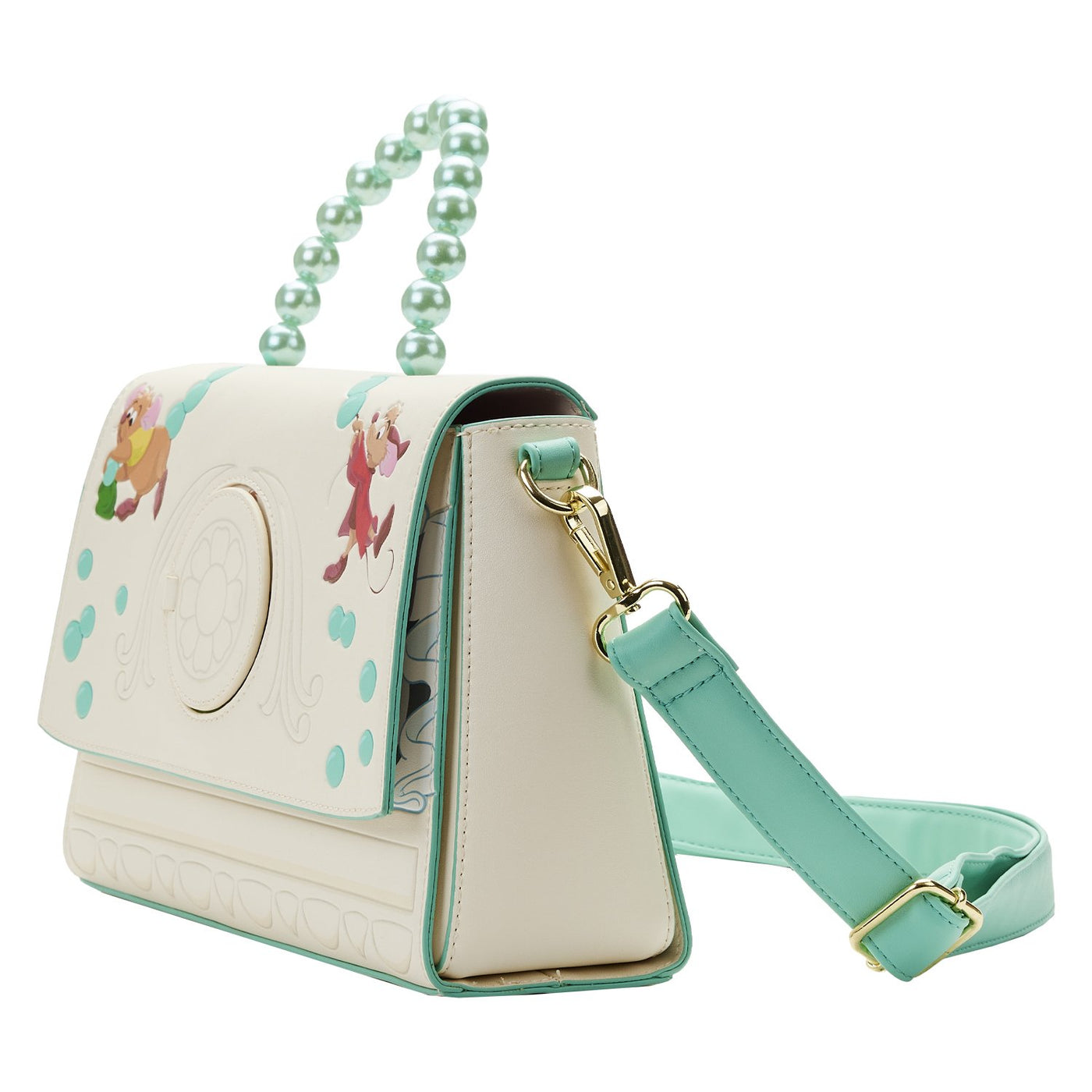 Loungefly Disney Cinderella Gus Gus And Jack Bead Handle Crossbody - Side View