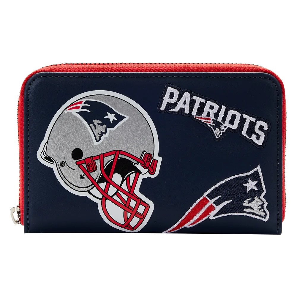 Loungefly NFL New England Patriots Patches Zip-Around Wallet - Front