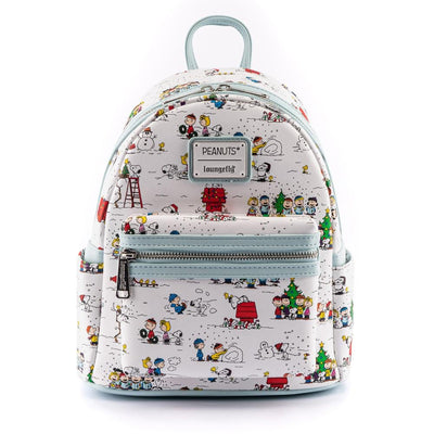 Loungefly Peanuts Happy Holidays Allover Print Mini Backpack