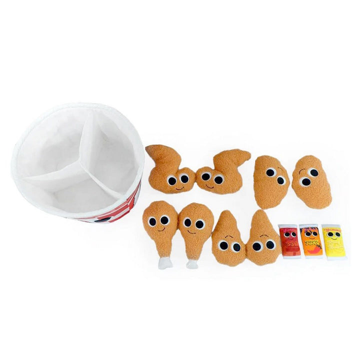 Kidrobot Yummy World 10" Bertha The Bucket of Fried Chicken Plush Toy - Contents